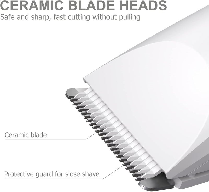 OLOV Electric Body Hair Trimmer - Groin Trimmer for Men - Bikini Trimmer Women - Wet/Dry Shaver Groomer, Replaceable Ceramic Blade Heads, USB Recharge Dock, Waterproof Hygiene Razor, White - Image 3